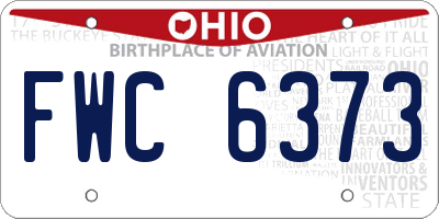 OH license plate FWC6373