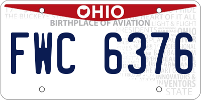 OH license plate FWC6376