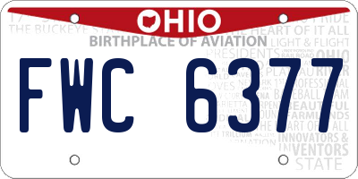 OH license plate FWC6377