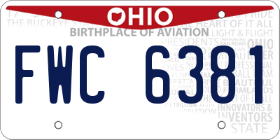 OH license plate FWC6381