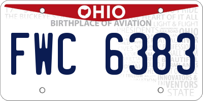 OH license plate FWC6383