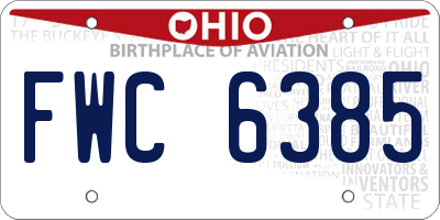 OH license plate FWC6385