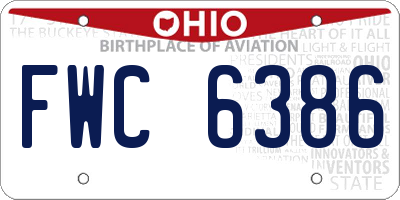 OH license plate FWC6386