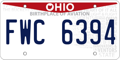 OH license plate FWC6394