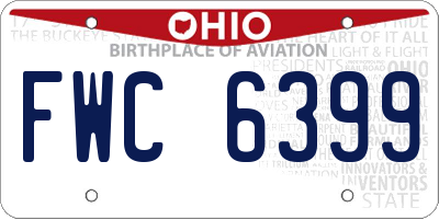 OH license plate FWC6399