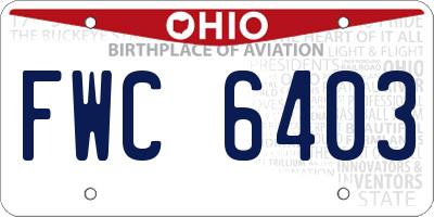 OH license plate FWC6403