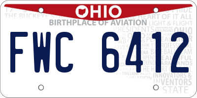 OH license plate FWC6412