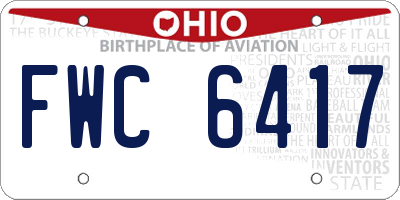 OH license plate FWC6417