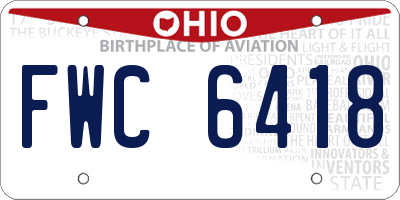 OH license plate FWC6418