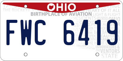 OH license plate FWC6419