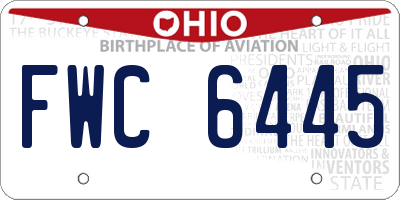 OH license plate FWC6445