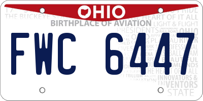 OH license plate FWC6447