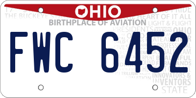 OH license plate FWC6452