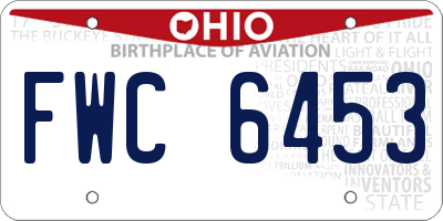 OH license plate FWC6453