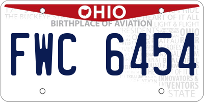 OH license plate FWC6454