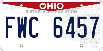 OH license plate FWC6457