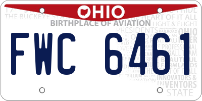 OH license plate FWC6461