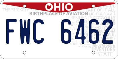 OH license plate FWC6462