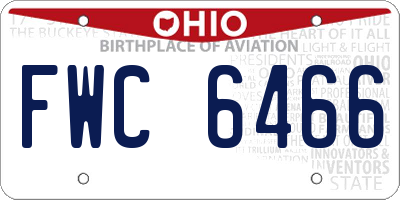 OH license plate FWC6466