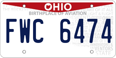 OH license plate FWC6474
