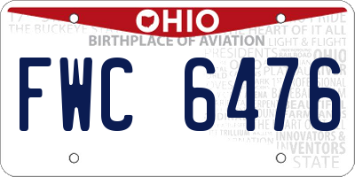 OH license plate FWC6476