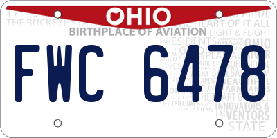 OH license plate FWC6478