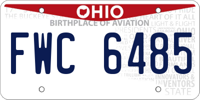 OH license plate FWC6485