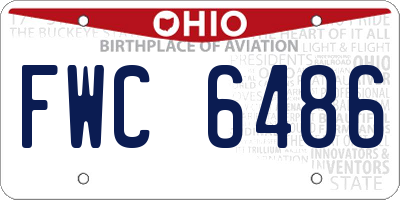 OH license plate FWC6486