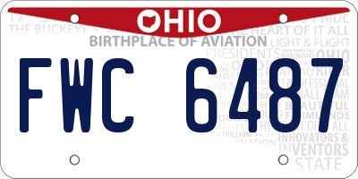 OH license plate FWC6487