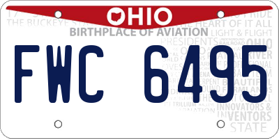 OH license plate FWC6495