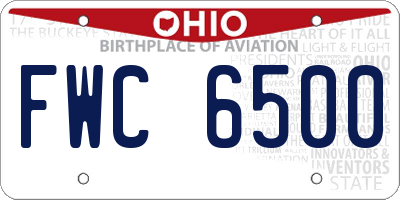 OH license plate FWC6500