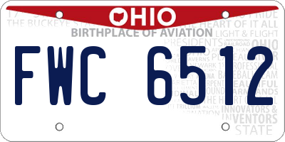 OH license plate FWC6512