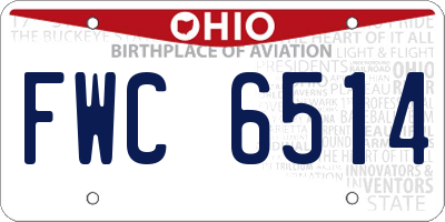 OH license plate FWC6514