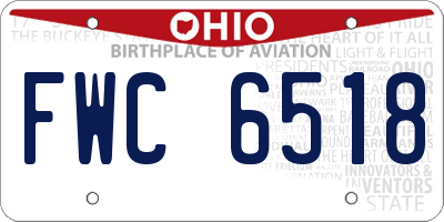 OH license plate FWC6518