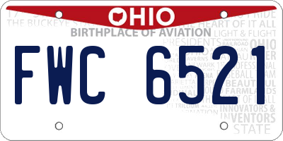 OH license plate FWC6521