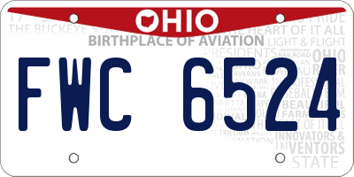OH license plate FWC6524