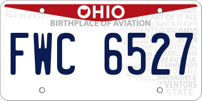 OH license plate FWC6527