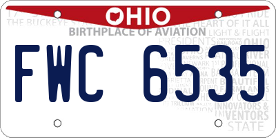 OH license plate FWC6535
