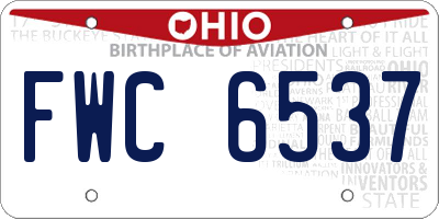 OH license plate FWC6537