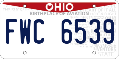 OH license plate FWC6539