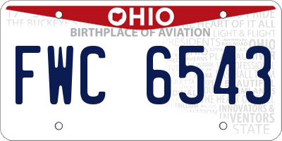 OH license plate FWC6543