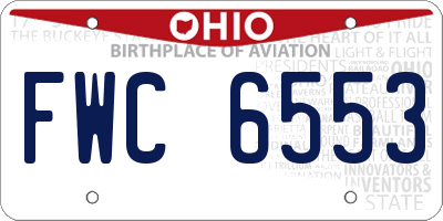 OH license plate FWC6553