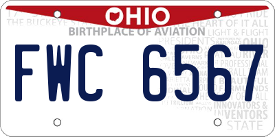 OH license plate FWC6567
