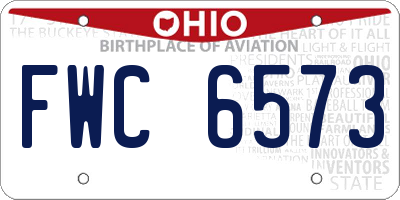 OH license plate FWC6573