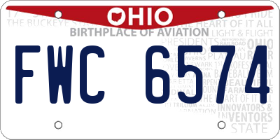 OH license plate FWC6574