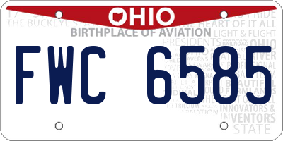 OH license plate FWC6585