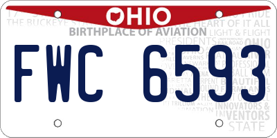 OH license plate FWC6593