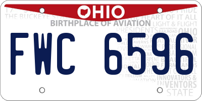 OH license plate FWC6596