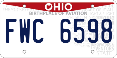 OH license plate FWC6598