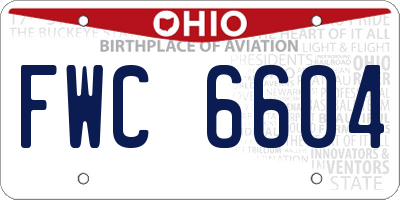 OH license plate FWC6604